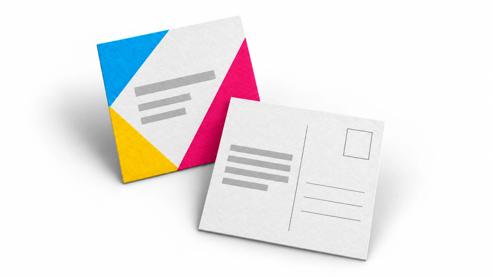 Quadratische Postkarte im Format 148 mal 148 Millimeter